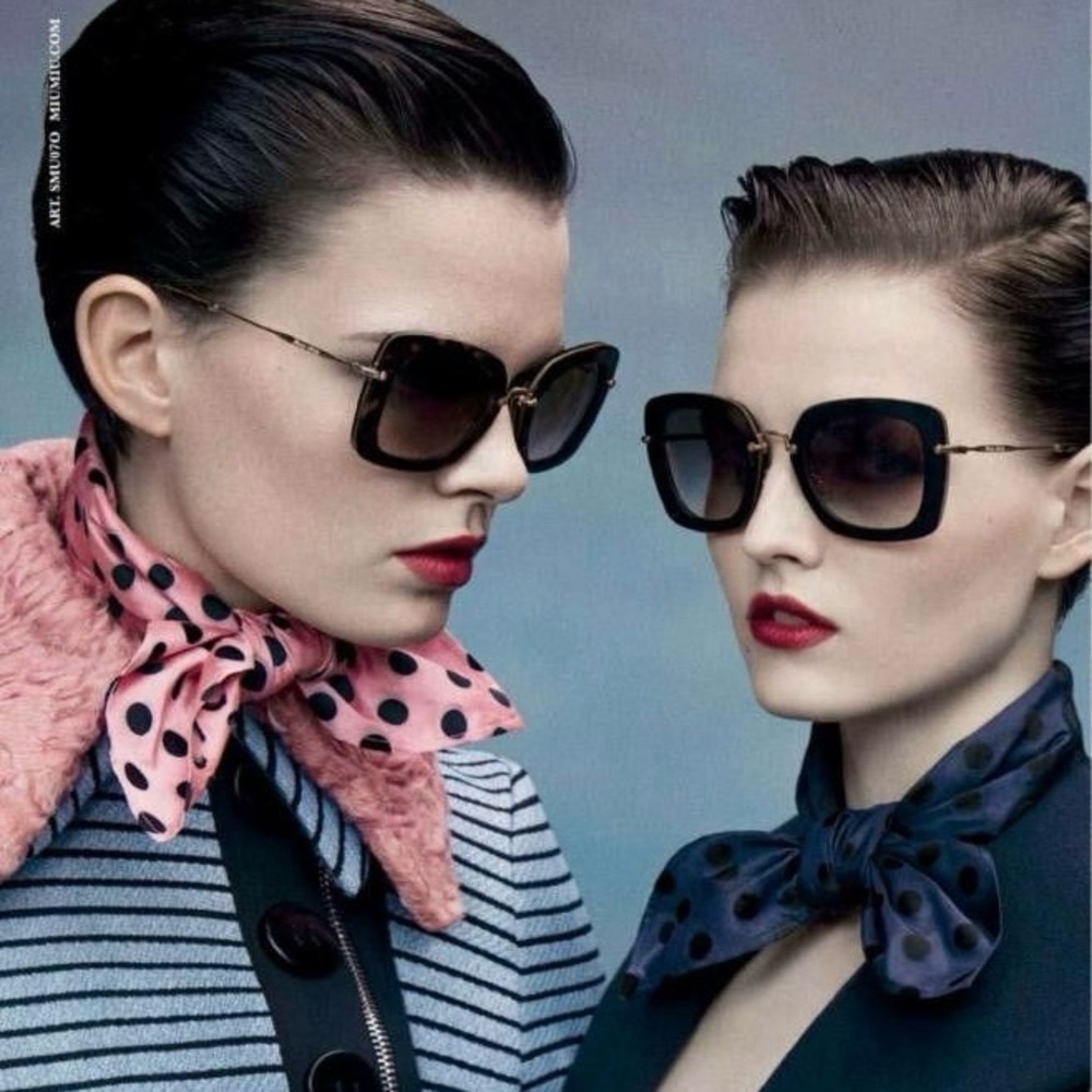 MIU MIU SMU07O KAY-0A7 Retro Sunglasses Black/ Gold - Picture 3 of 16